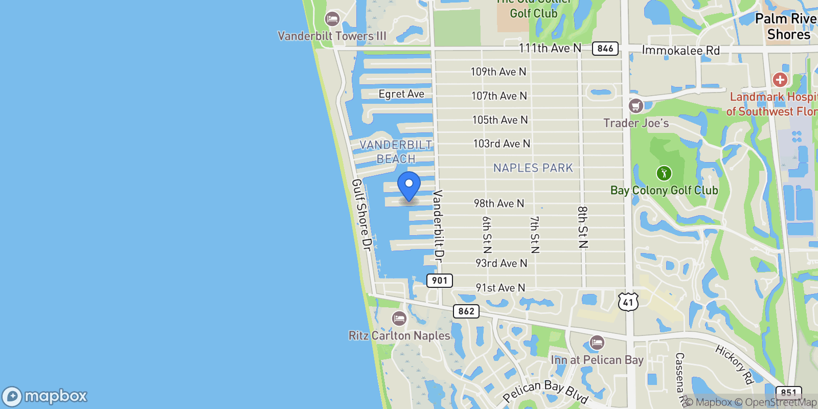 Map showing 348 Lagoon AVE, Naples, FL, 34108, USA, Naples, Florida, United States.