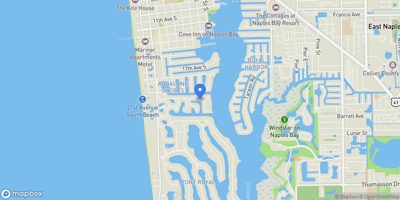 Map showing 730 21st AVE, Naples, FL, 34102, USA, Naples, Florida, United States.
