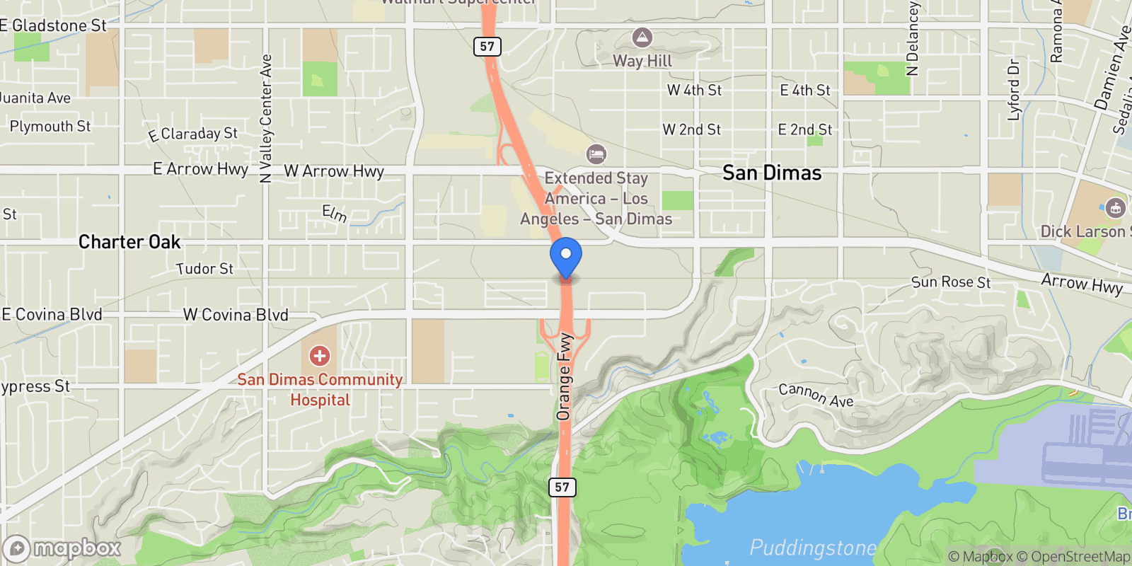 Map showing 1562 calle cristina, San Dimas, California, United States.
