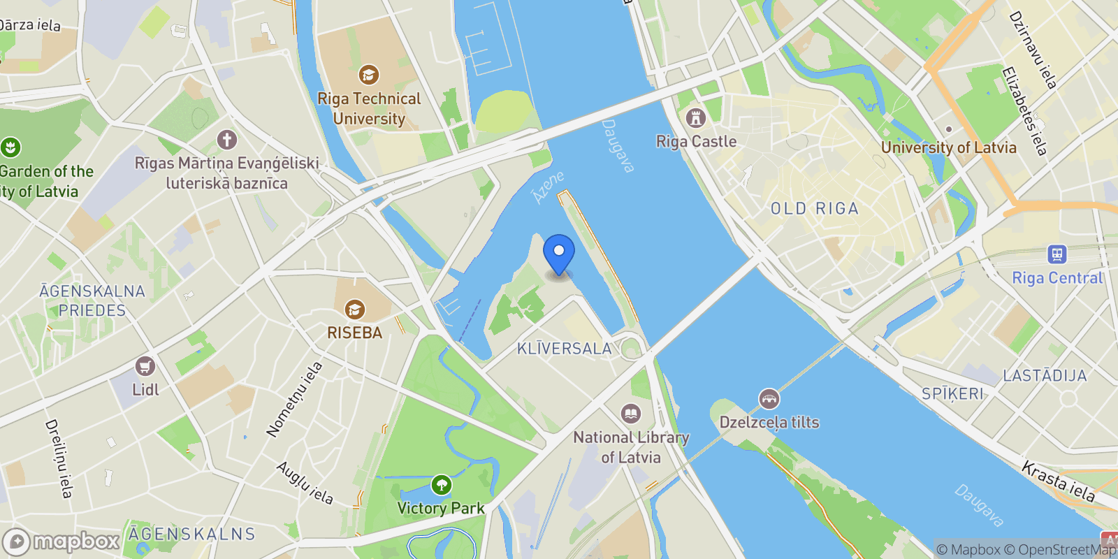 Map showing KuÄ£u iela 26, Zemgales priekÅ¡pilsÄ“ta, RÄ«ga, LV-1048, Latvia, Riga, Riga, Latvia.