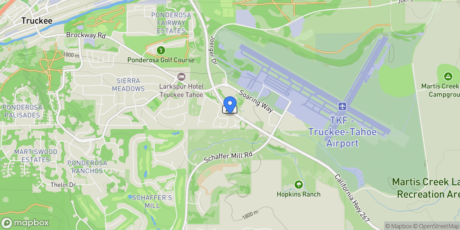 Map showing 11898 Hope Court, Truckee, California, United States.