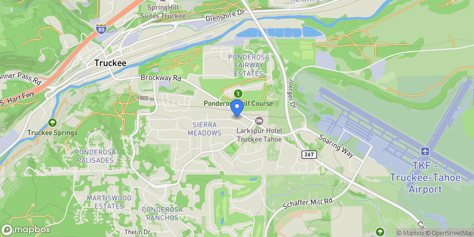 Map showing 10228 Jeffery Pine Road, Truckee, California, United States.