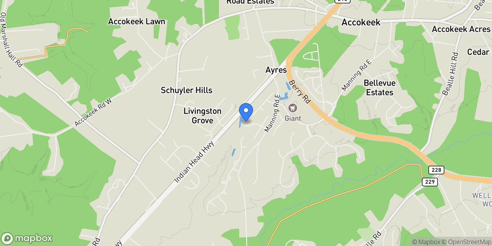 Map showing 711 Yarrow Court, Accokeek, MD 20607, Accokeek, Maryland, United States.