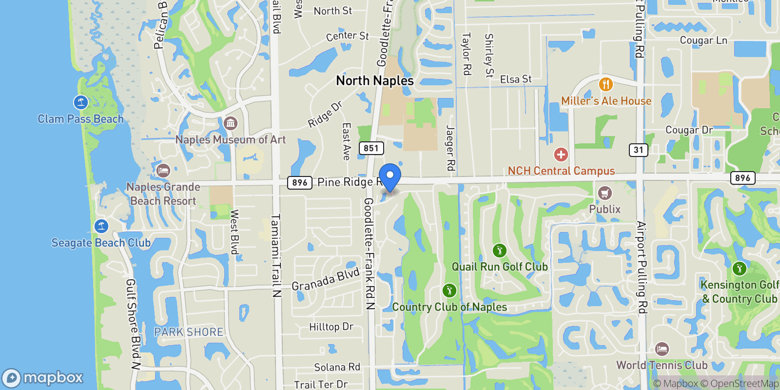 Map showing 5131 Kristin CT, Naples, FL, 34105, USA, Naples, Florida, United States.