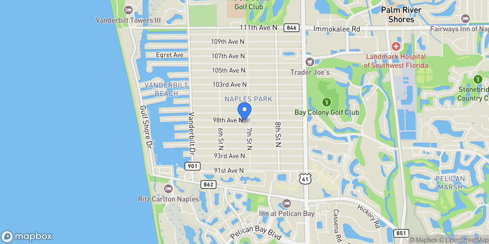 Map showing 684 98th AVE, Naples, FL, 34108, USA, Naples, Florida, United States.