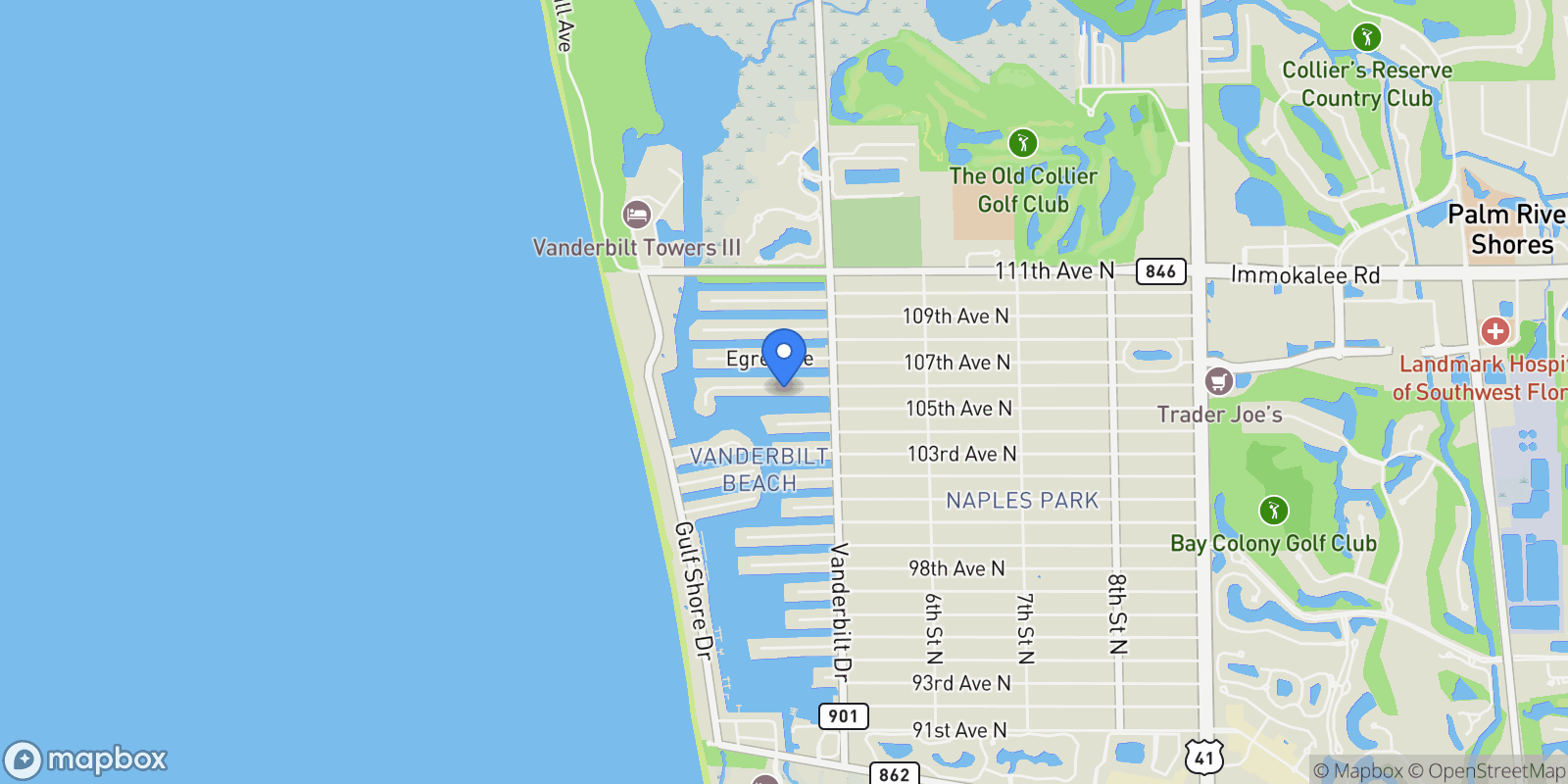 Map showing 364 Conners AVE, Naples, FL, 34108, USA, Naples, Florida, United States.