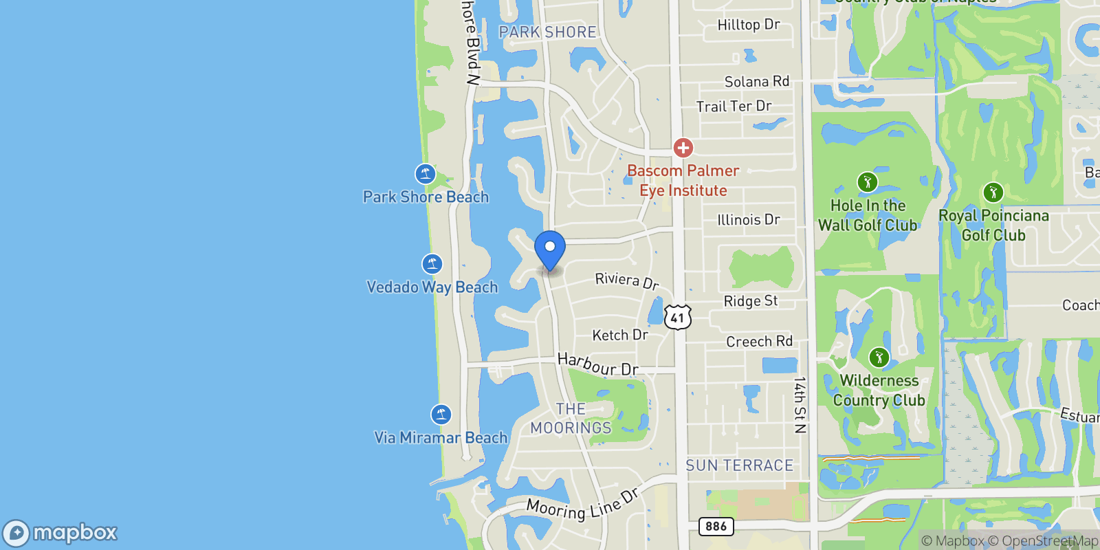 Map showing 3190 Crayton RD, Naples, FL, 34103, USA, Naples, Florida, United States.