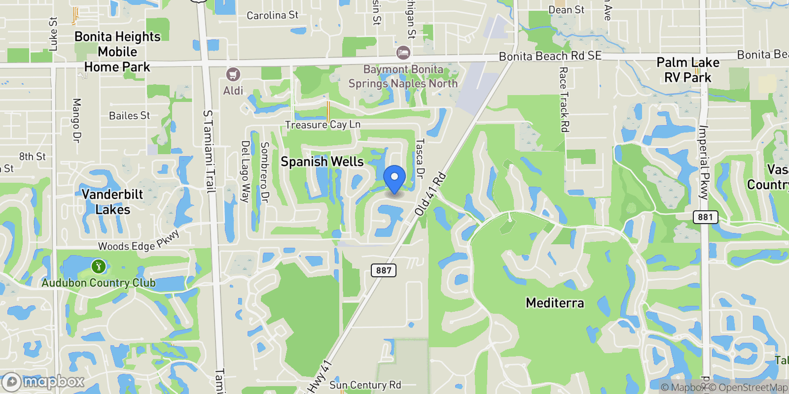 Map showing 28440 San Amaro DR, Bonita Springs, FL, 34135, USA, Bonita Springs, Florida, United States.
