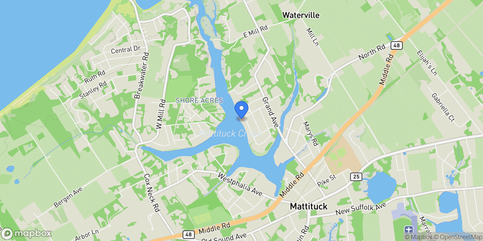 Map showing 2005 Westview Drive, Mattituck, NY 11952, Peconic, New York, United States.