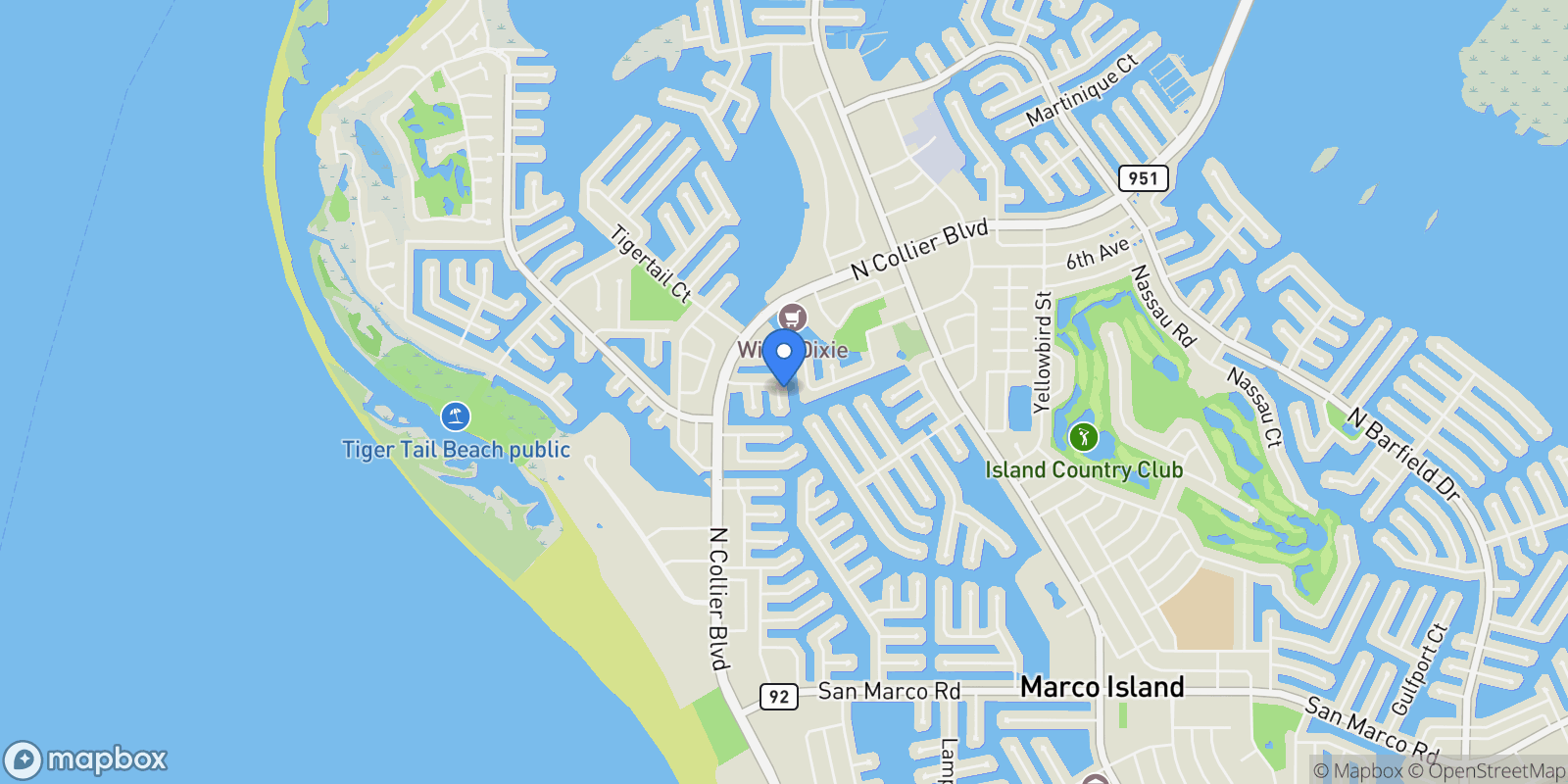 Map showing 820 Milan CT, Marco Island, FL, 34145, USA, Marco Island, Florida, United States.