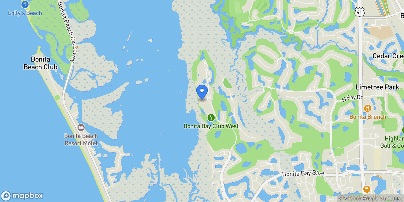 Map showing 4851 Bonita Bay BLVD, #1703, Bonita Springs, FL, 34134, USA, Bonita Springs, Florida, United States.
