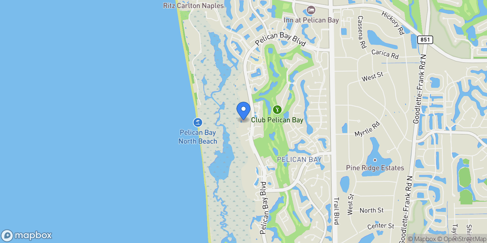 Map showing 7117 Pelican Bay BLVD, #507, Naples, FL, 34108, USA, Naples, Florida, United States.