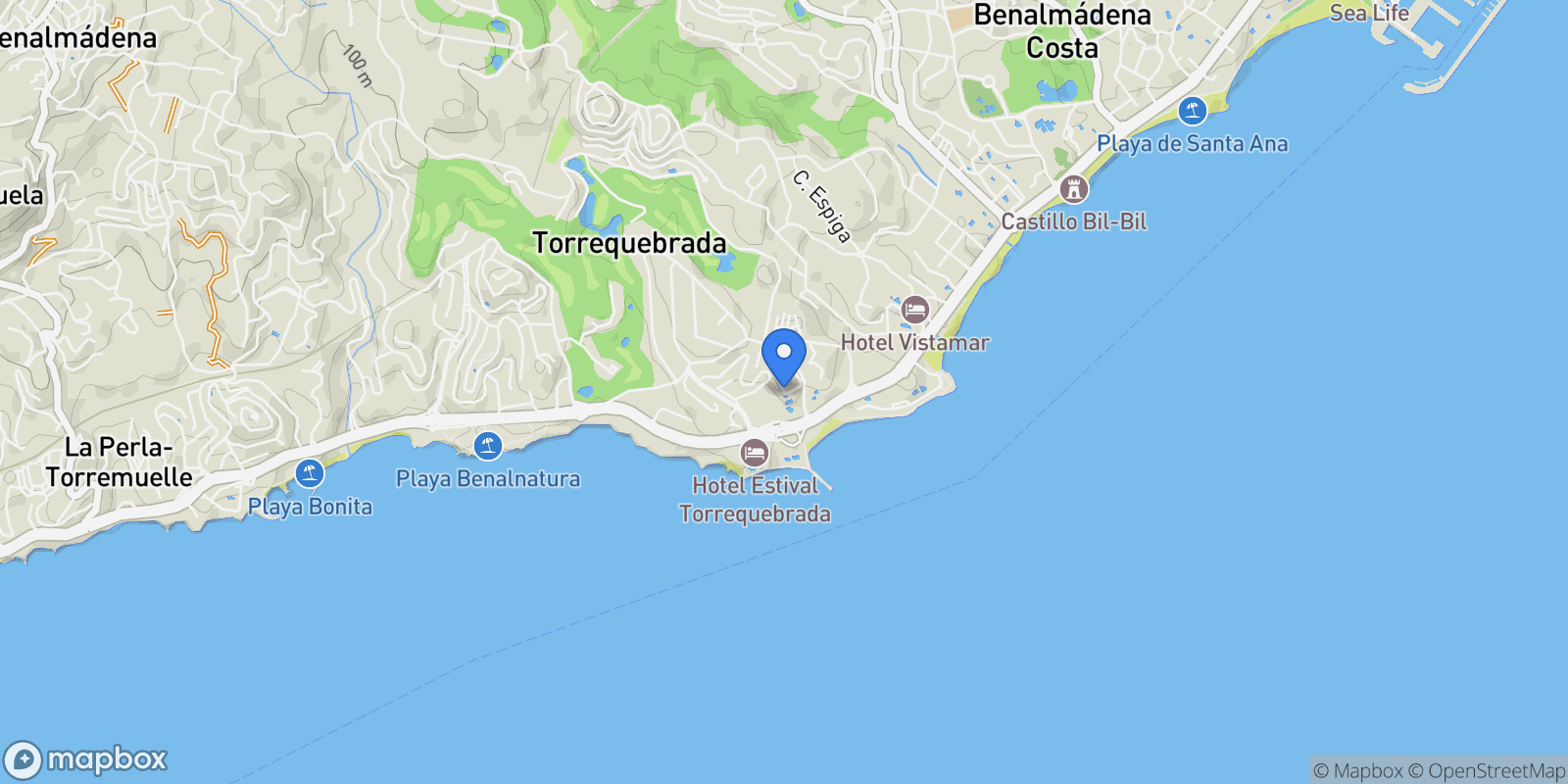 Map showing BENALMÁDENA, Málaga, BENALMÁDENA, Benalmadena, Andalusia, Spain.