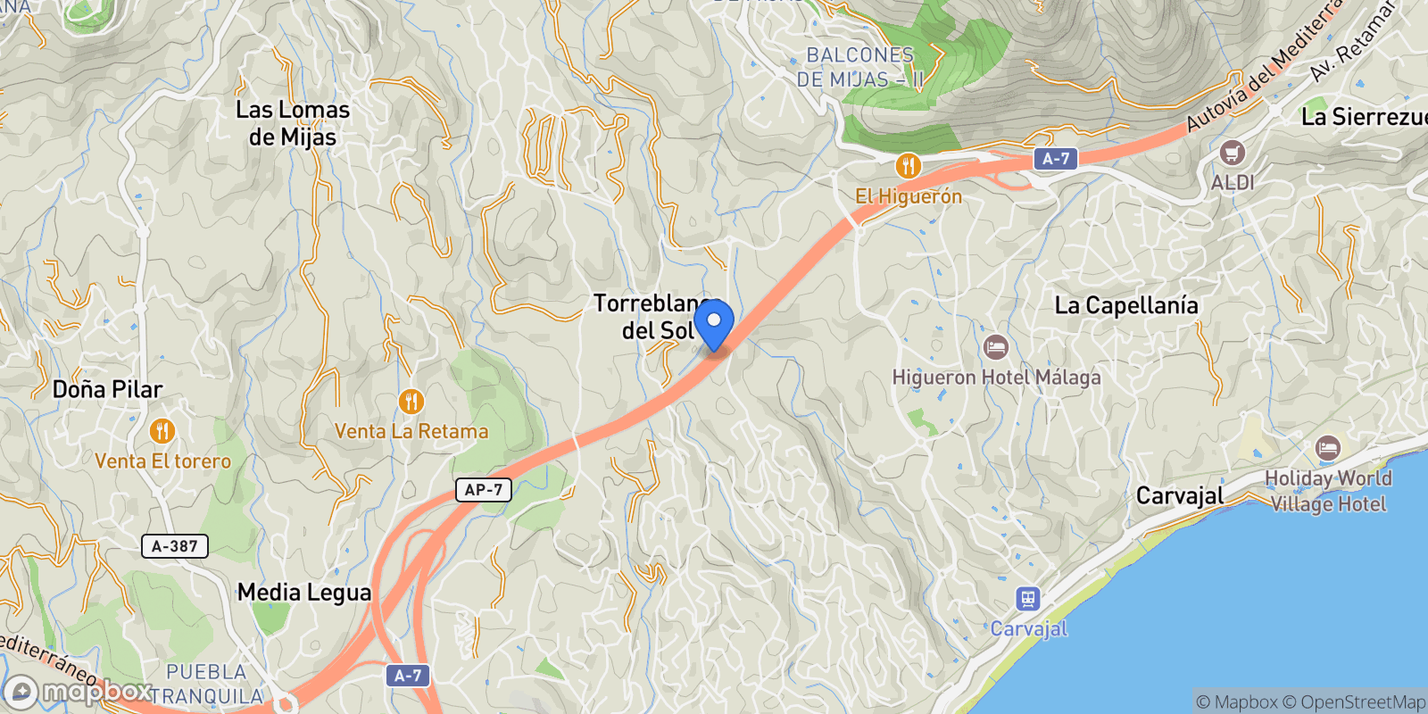 Map showing FUENGIROLA, Málaga, FUENGIROLA, Fuengirola, Andalusia, Spain.