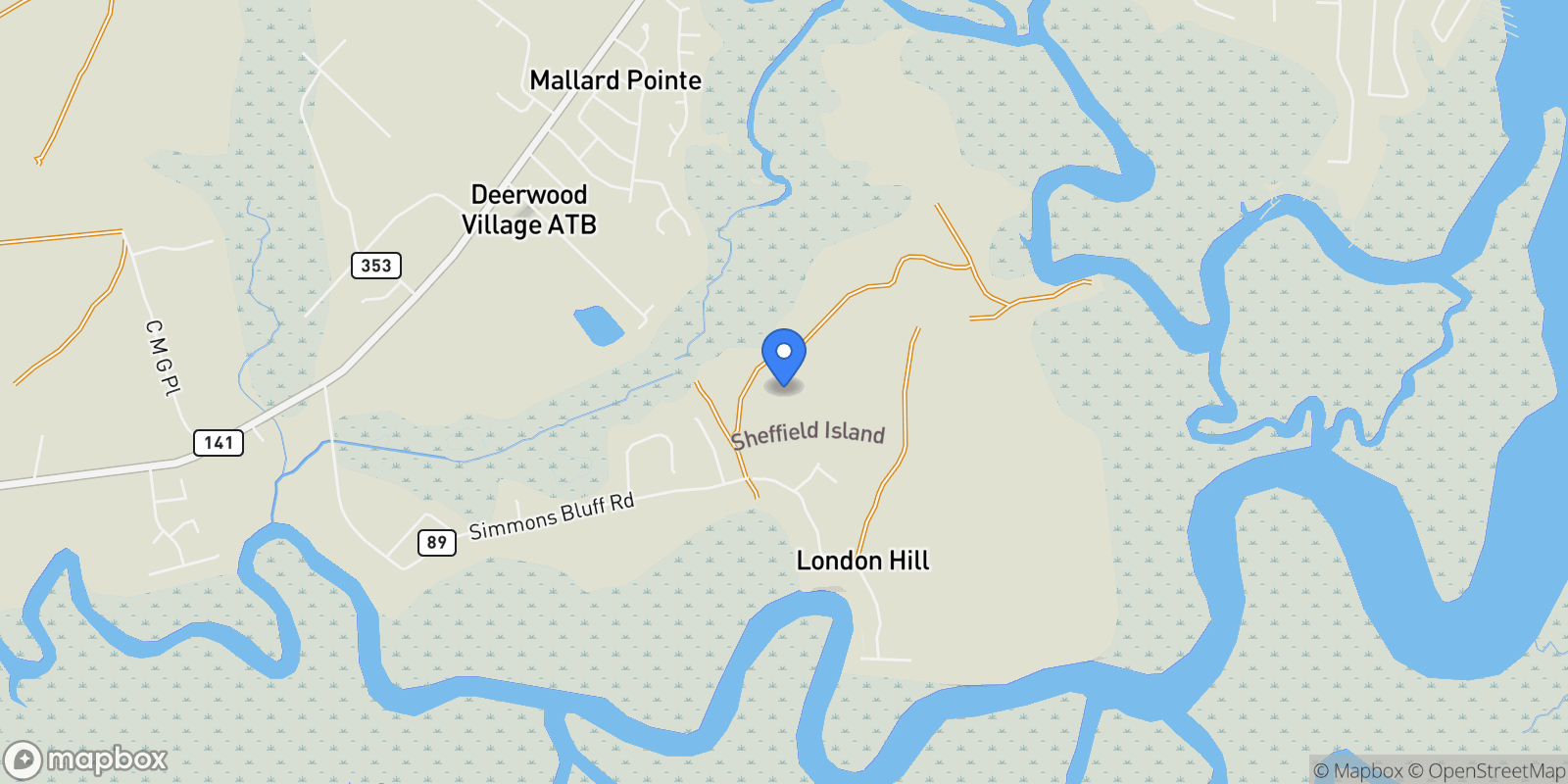 Map showing 0 Simons Bluff Road, Woodbine, GA 31569, Woodbine, Georgia, United States.