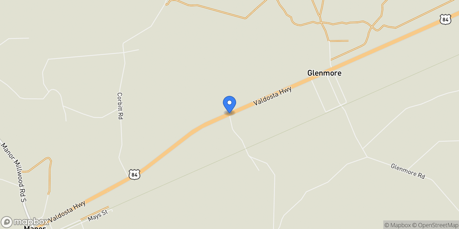 Map showing 0 Fire Tower Road, Manor, GA 31550, Manor, Georgia, United States.