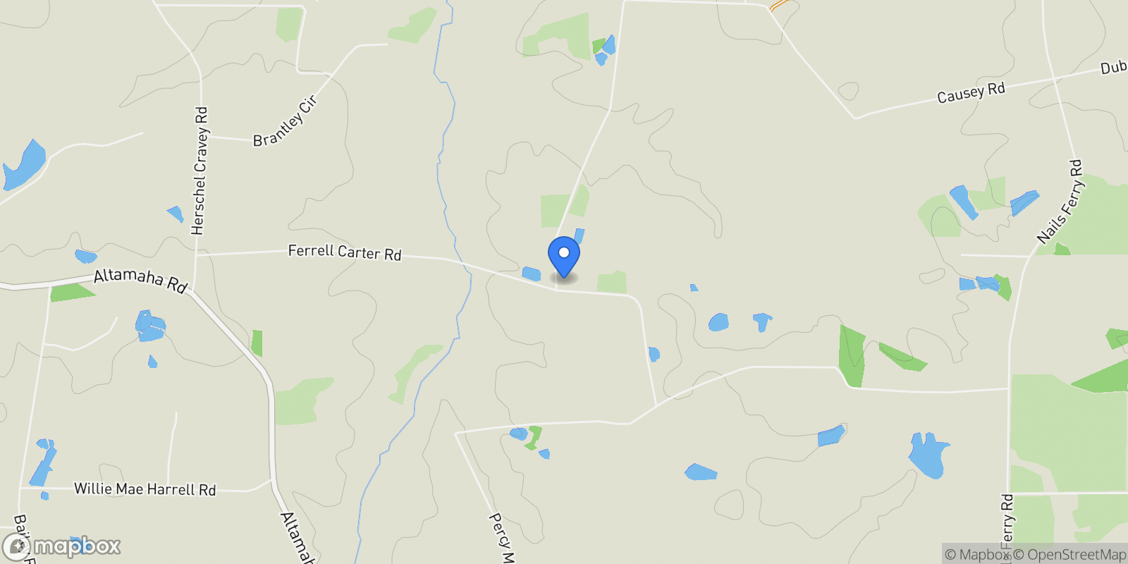 Map showing 0 Ernest Carter Road, Other, GA 31539, Hazlehurst, Georgia, United States.