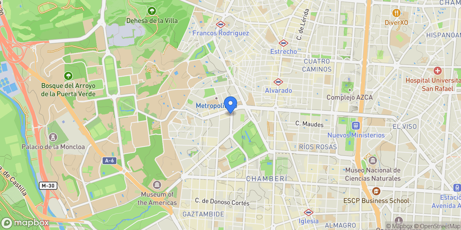 Map showing Calle General Ibáñez de Ibero, 2,  Madrid,  3ª Planta, Chamberi, Madrid, Spain.