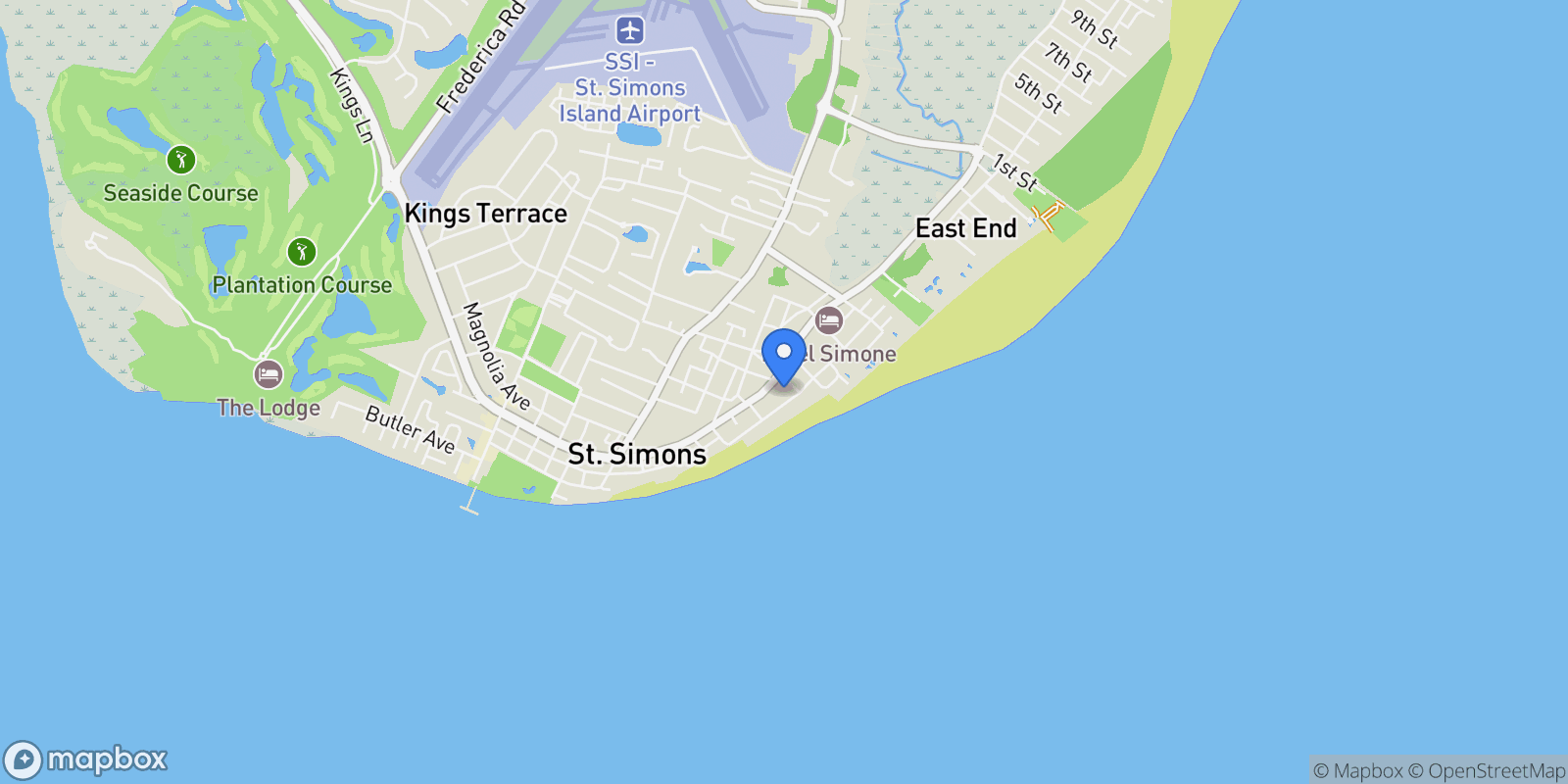 Map showing 1035 BEACHVIEW Drive ##19, St Simons Island, GA 31522, St. Simons, Georgia, United States.