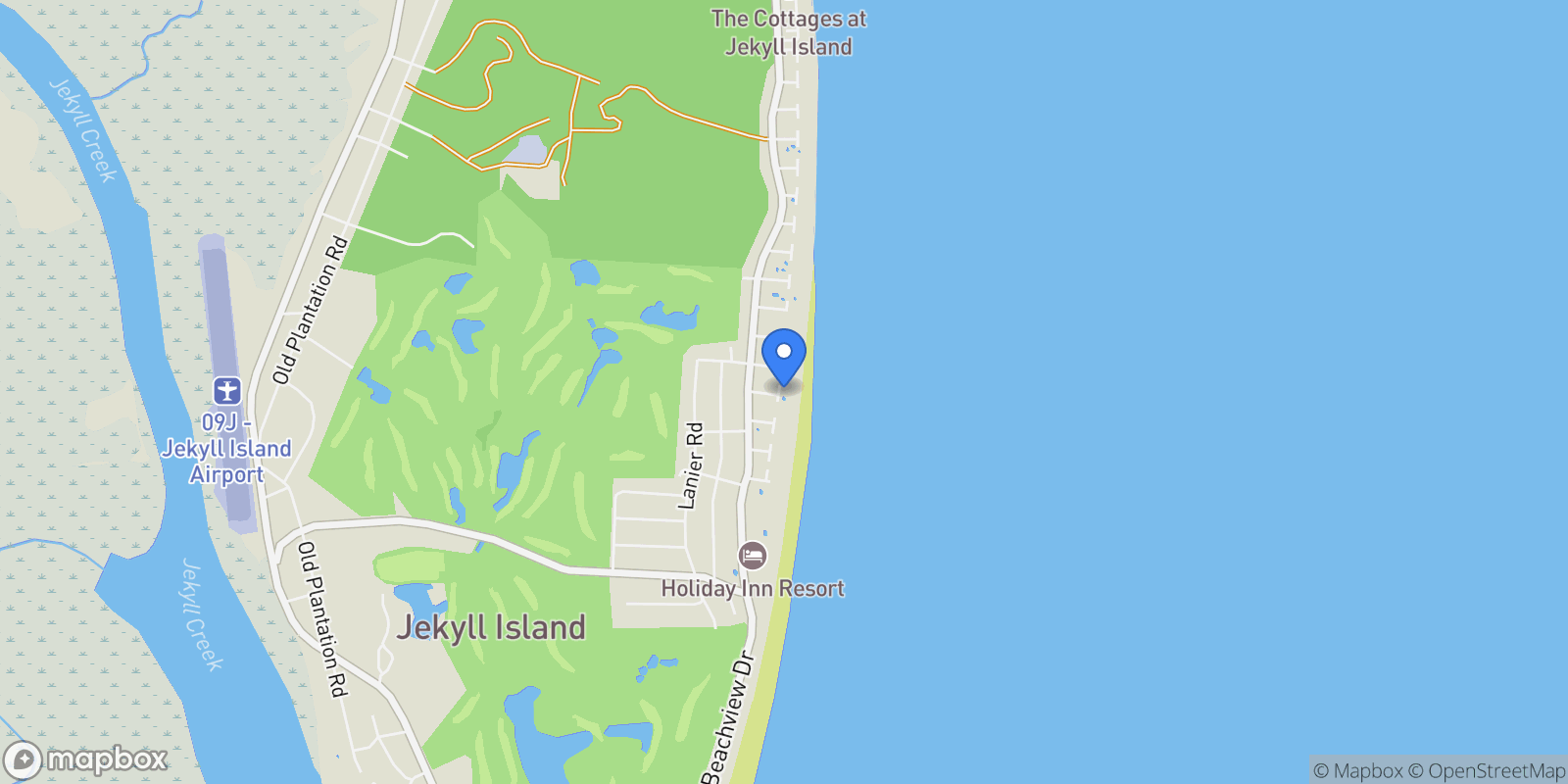 Map showing 12 Bliss Lane, Jekyll Island, GA 31527, Jekyll Island, Georgia, United States.