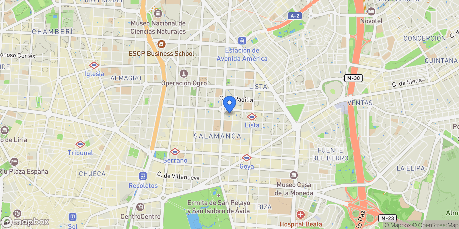 Map showing Calle General Pardiñas, 45,  Madrid,  4ª Planta, Barrio Salamanca, Madrid, Spain.
