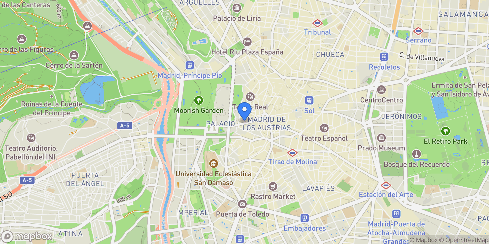 Map showing Calle Mayor, 76,  Madrid,  Centro - Palacio,  4ª Planta, Centro, Madrid, Spain.