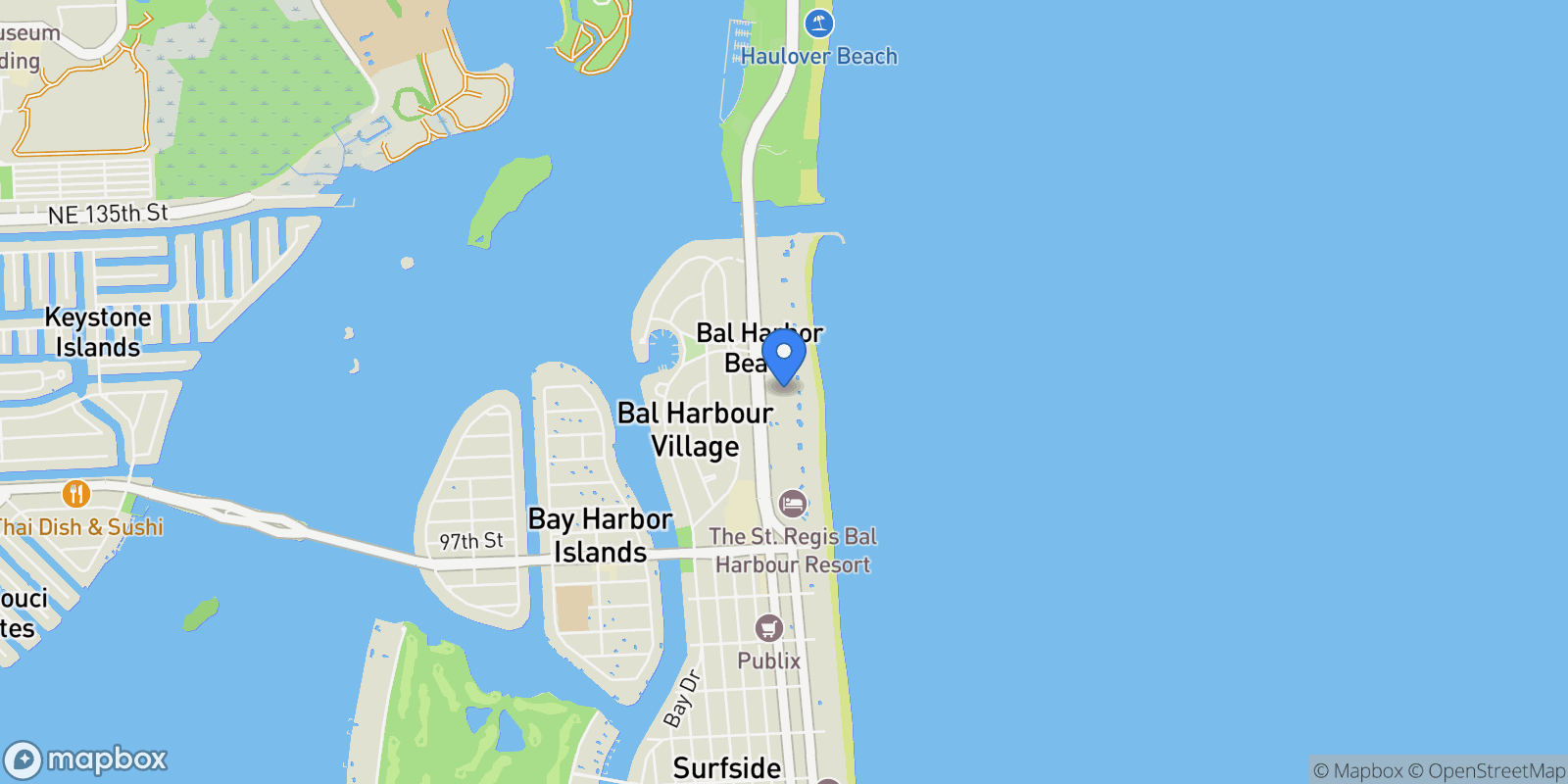Map showing 10155 Collins Ave 606, Bal Harbour, Florida, United States.