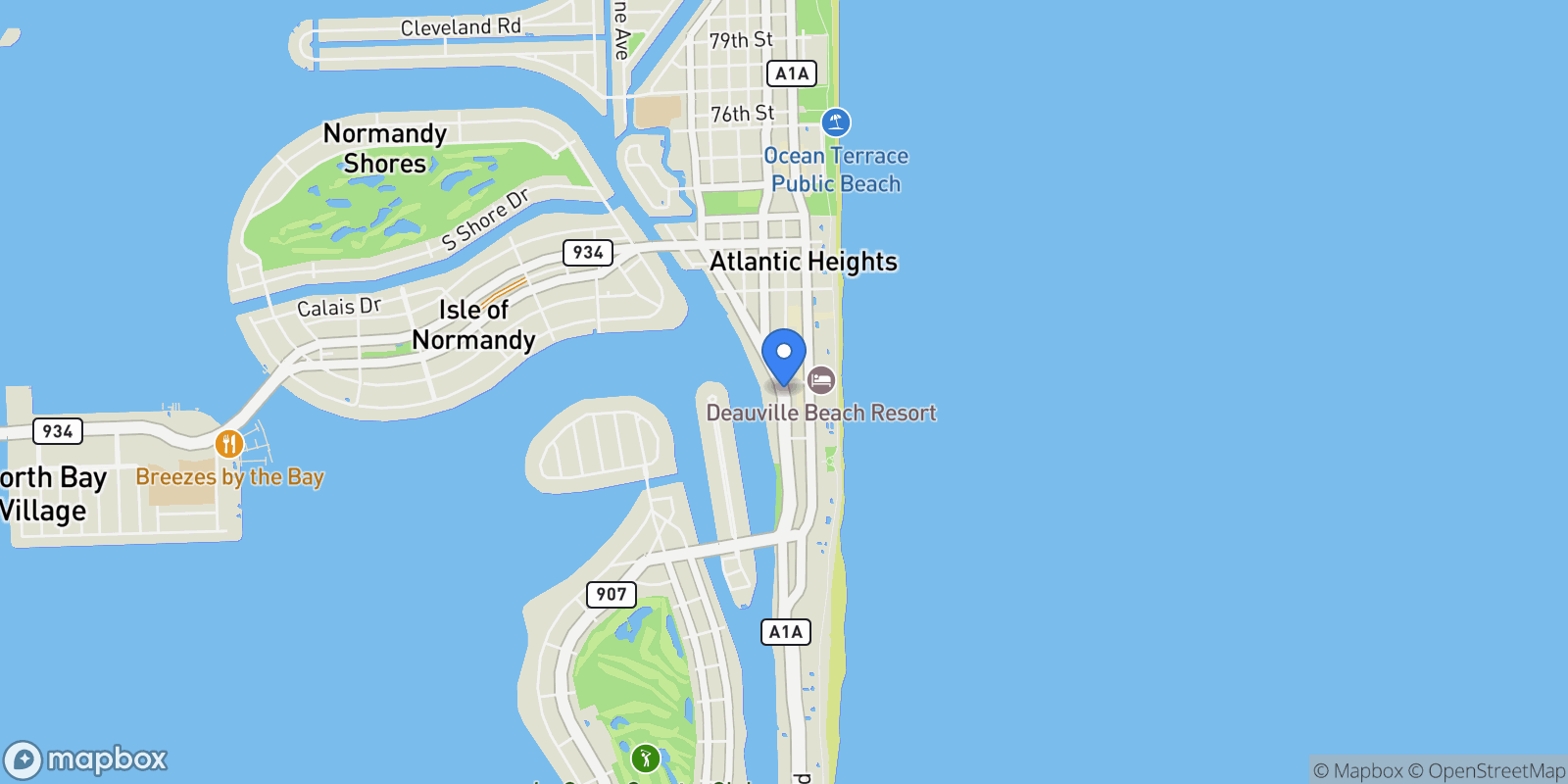 Map showing 6620 Indian Creek Dr PH711, Miami Beach, Florida, United States.