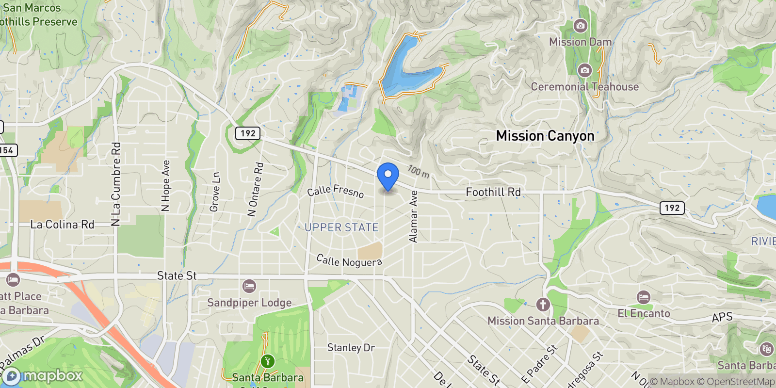 Map showing 316 Vista De La Cumbre, SANTA BARBARA, CA, 93105, USA, Santa Barbara, California, United States.
