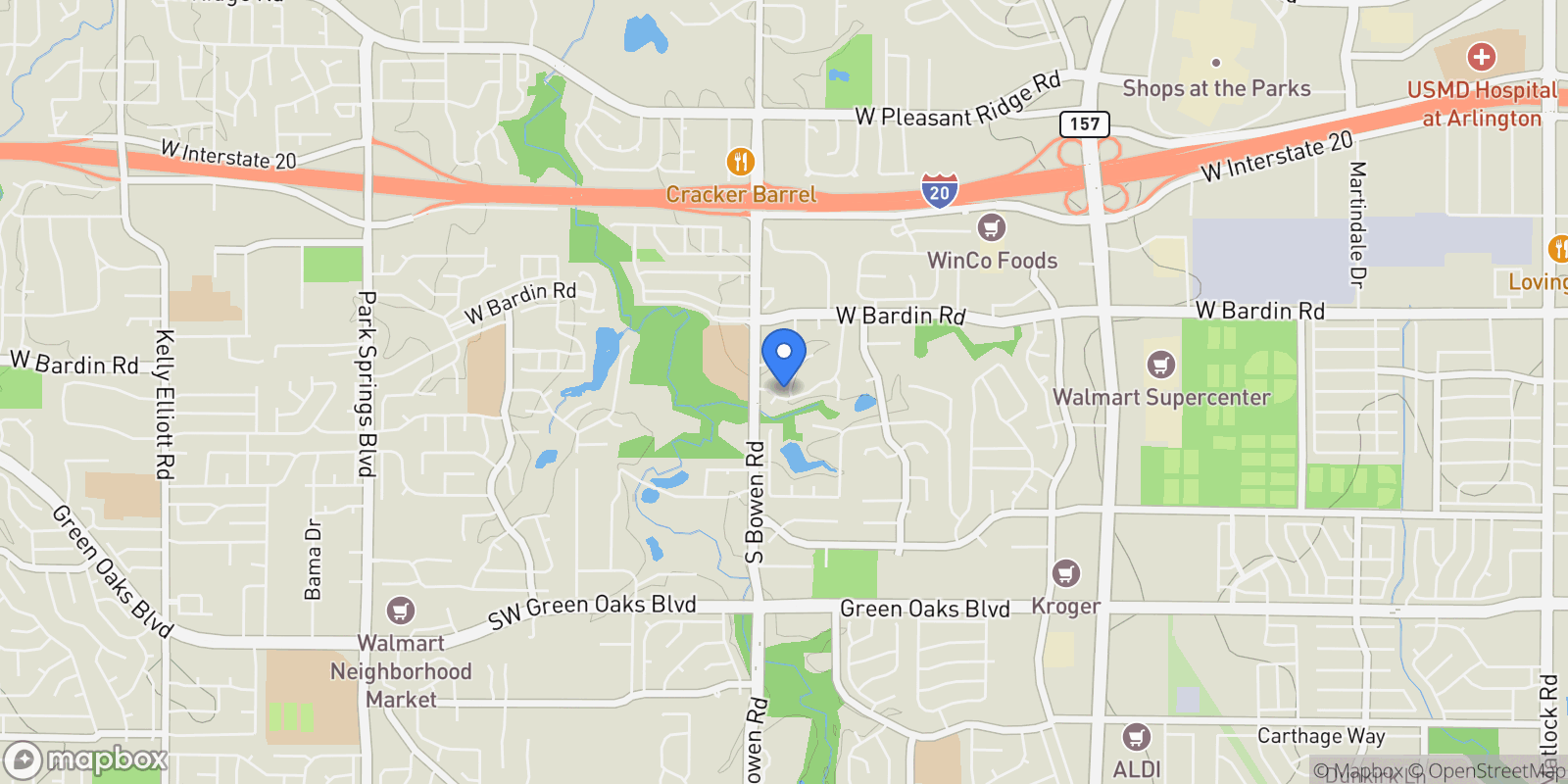 Map showing 2419 Villa Vera Drive , Arlington, TX 76017, Arlington, Texas, United States.