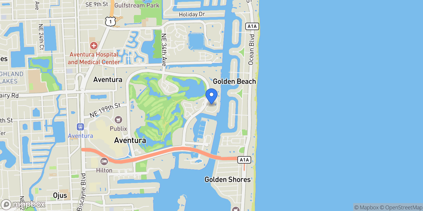 Map showing 19955 NE 38th Ct 704, Aventura, Florida, United States.