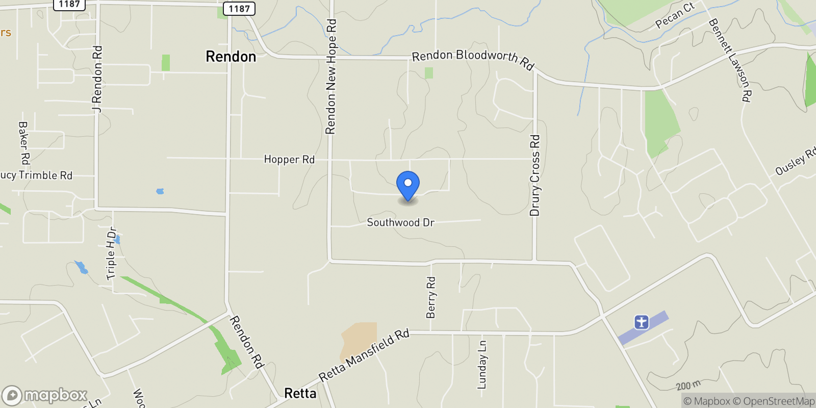 Map showing 6260 Oak Hollow Drive , Burleson, TX 76028, Burleson, Texas, United States.