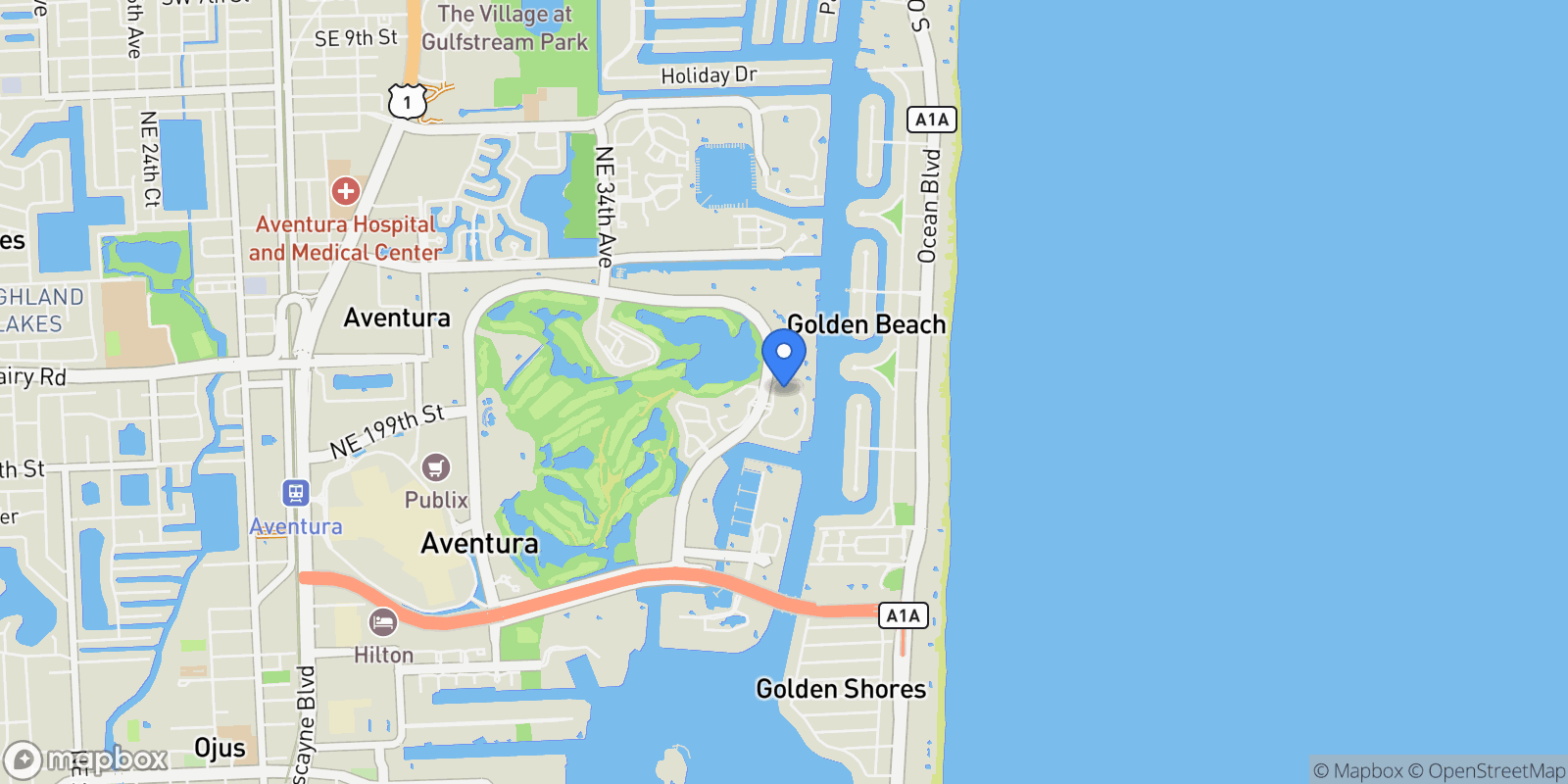 Map showing 20155 NE 38th Ct 2903, Aventura, Florida, United States.