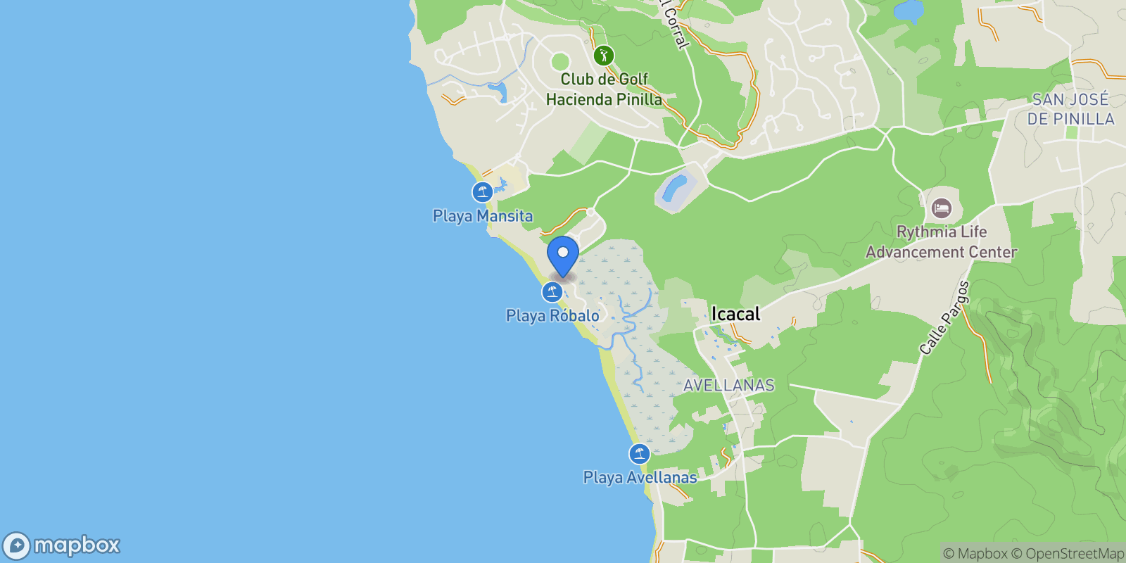 Map showing Guanacaste Province, Pinilla, Costa Rica, Playa Avellana, Guanacaste Province, Costa Rica.