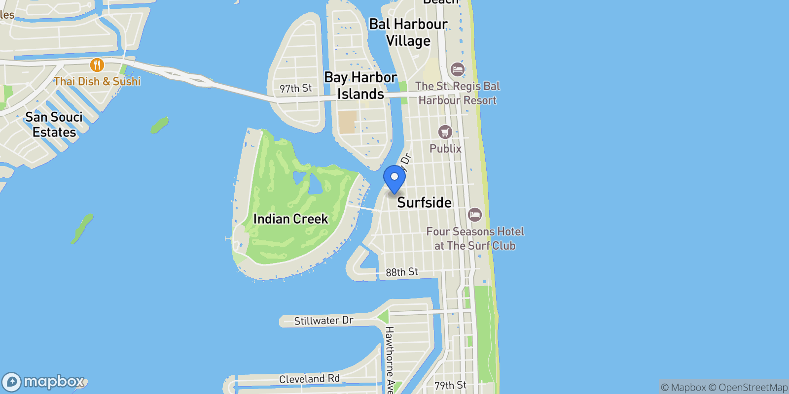 Map showing 9156 Froude Ave, Bal Harbour, Florida, United States.