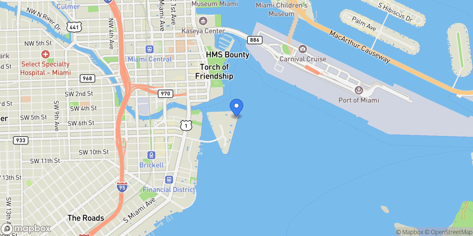 Map showing 808 Brickell Key Dr 3901, Miami, Florida, United States.