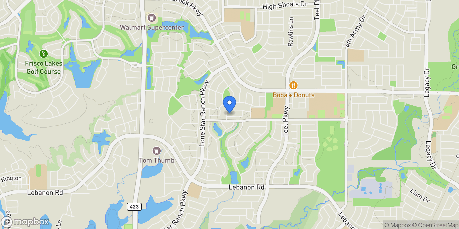 Map showing 1552 Saddle Tree Road, Frisco, TX 75036, Frisco, Texas, United States.