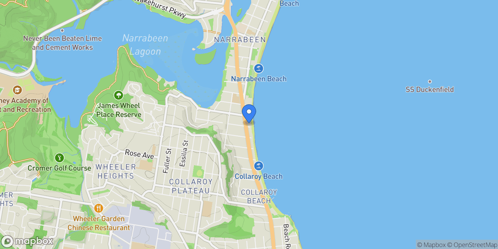 Map showing 2/1192 Pittwater Road, Narrabeen, AUSTRALIA, Narrabeen, New South Wales, Australia.