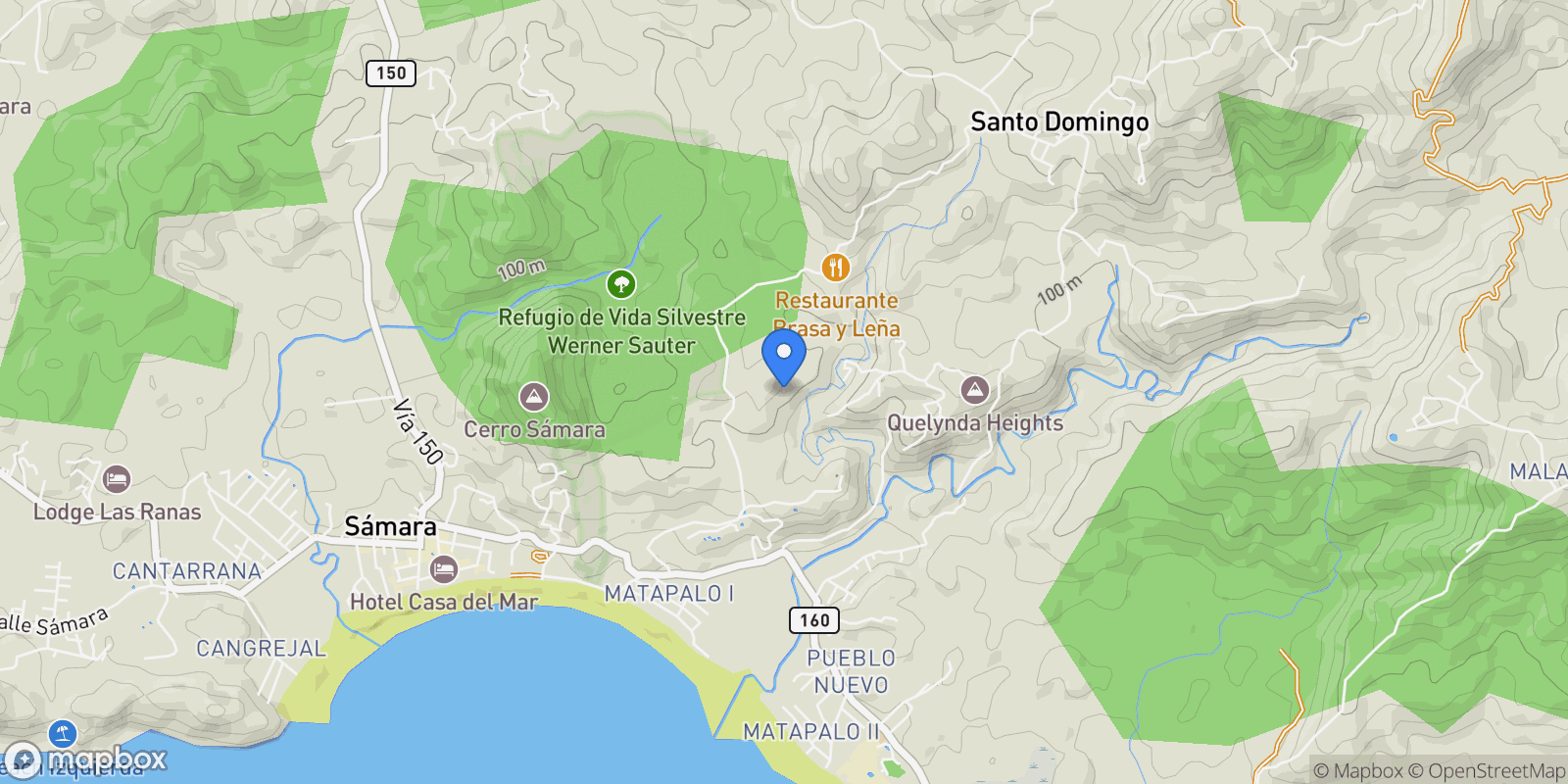 Map showing VFQQ+M8P, Guanacaste Province, Sámara, Costa Rica, Sámara, Guanacaste Province, Costa Rica.