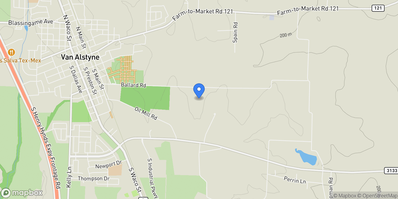 Map showing 1000 Ballard Road, Van Alstyne, TX 75495, Van Alstyne, Texas, United States.