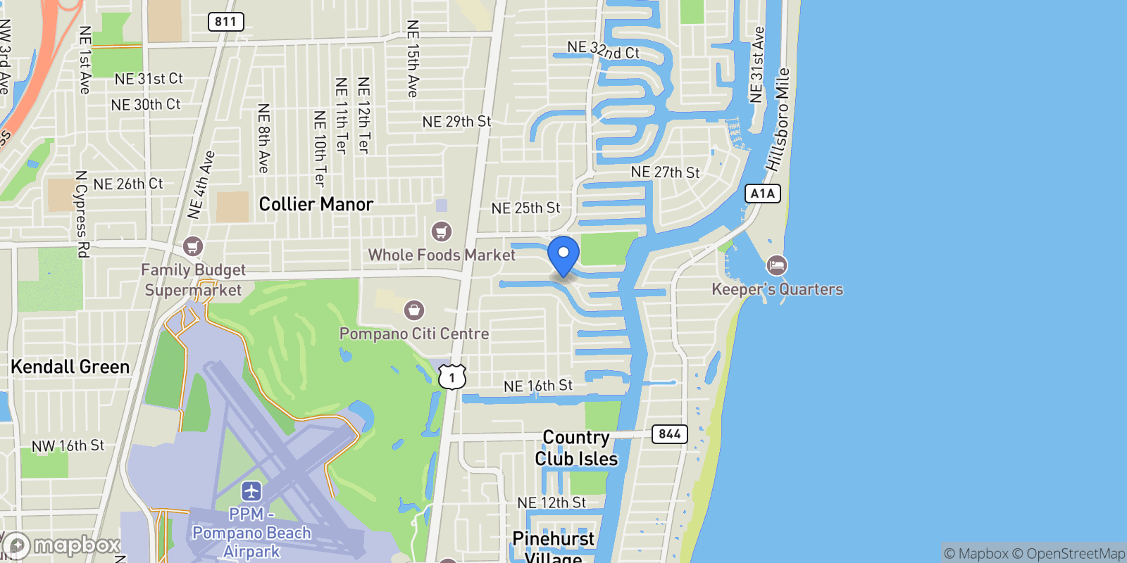 Map showing 2770 NE 23rd St, Hillsboro Beach, Florida, United States.
