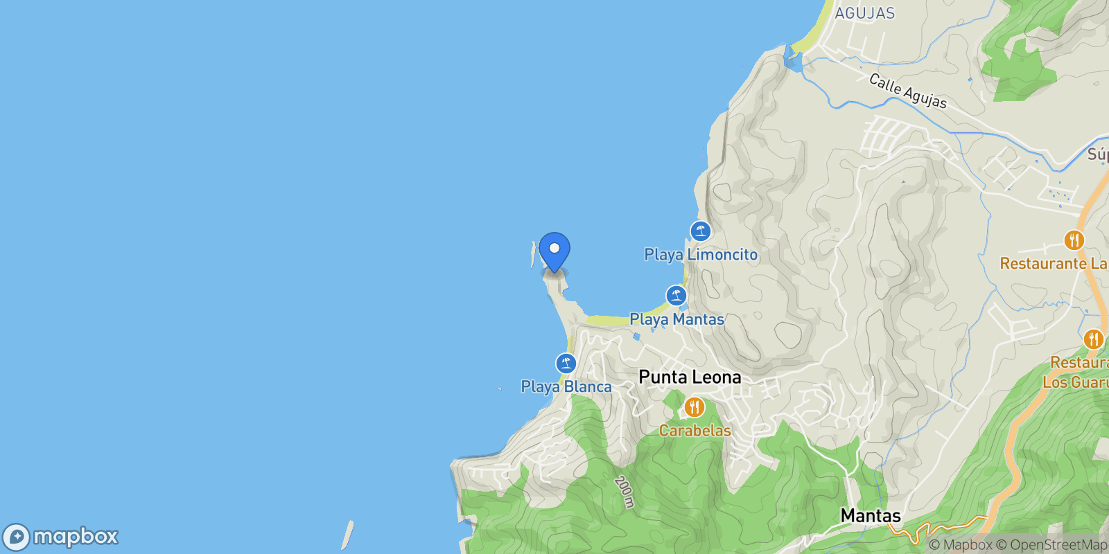 Map showing Punta Leona, Puntarenas Province, Garabito, Costa Rica, Punta Leona, Puntarenas Province, Costa Rica.