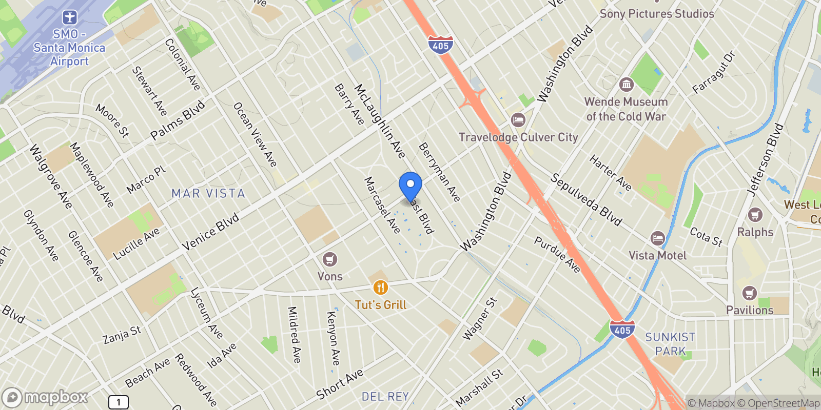 Map showing 4029 East Boulevard , Los Angeles, CA 90066, Los Angeles, California, United States.