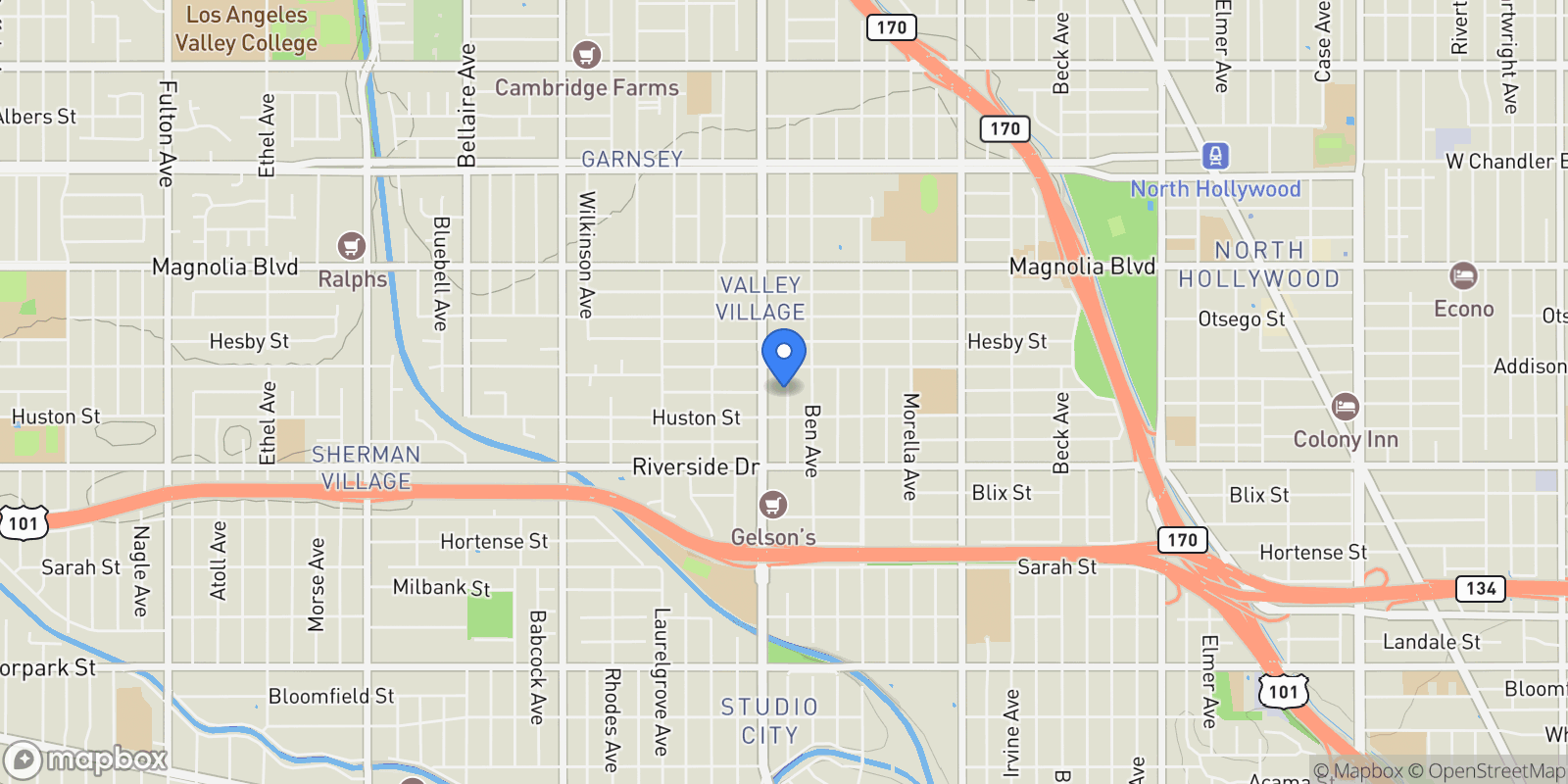 Map showing 4933-4935 Agnes Avenue , Valley Village, CA 91607, Los Angeles, California, United States.