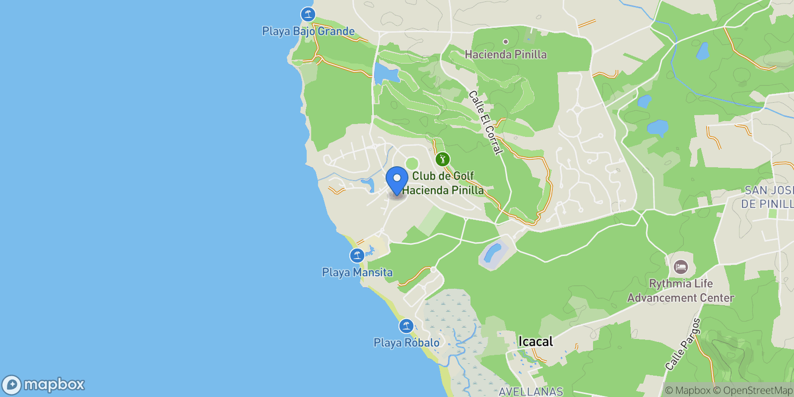 Map showing Carretera a Playa Avellanas, Provincia de Guanacaste, Tamarindo, 50309, Costa Rica, Tamarindo, Guanacaste Province, Costa Rica.