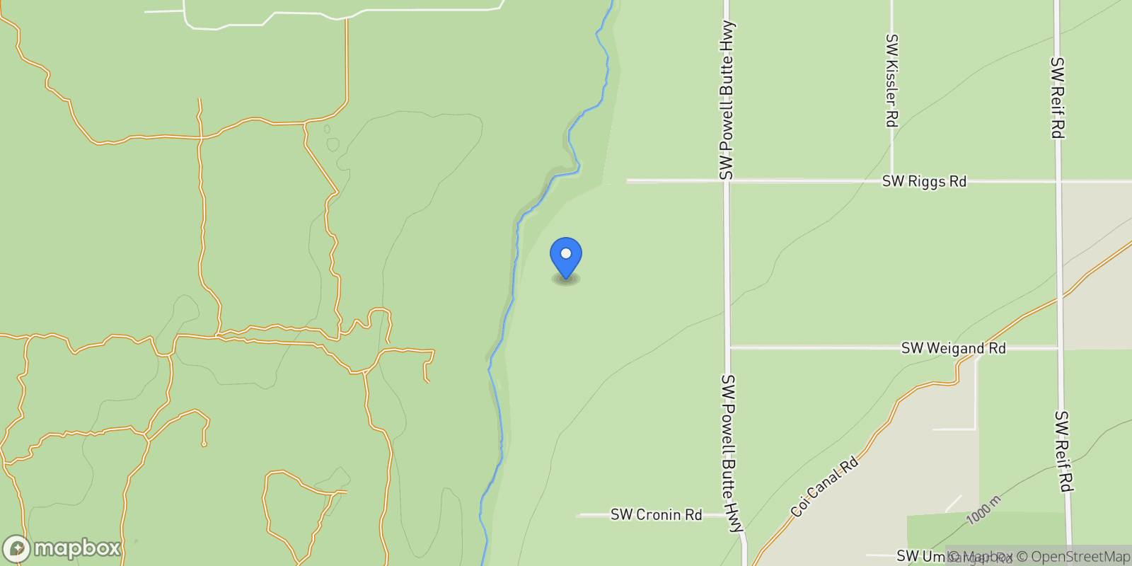 Map showing 8055 SW POWELL BUTTE HWY , Powell Butte, OR 97753, Powell Butte, Oregon, United States.