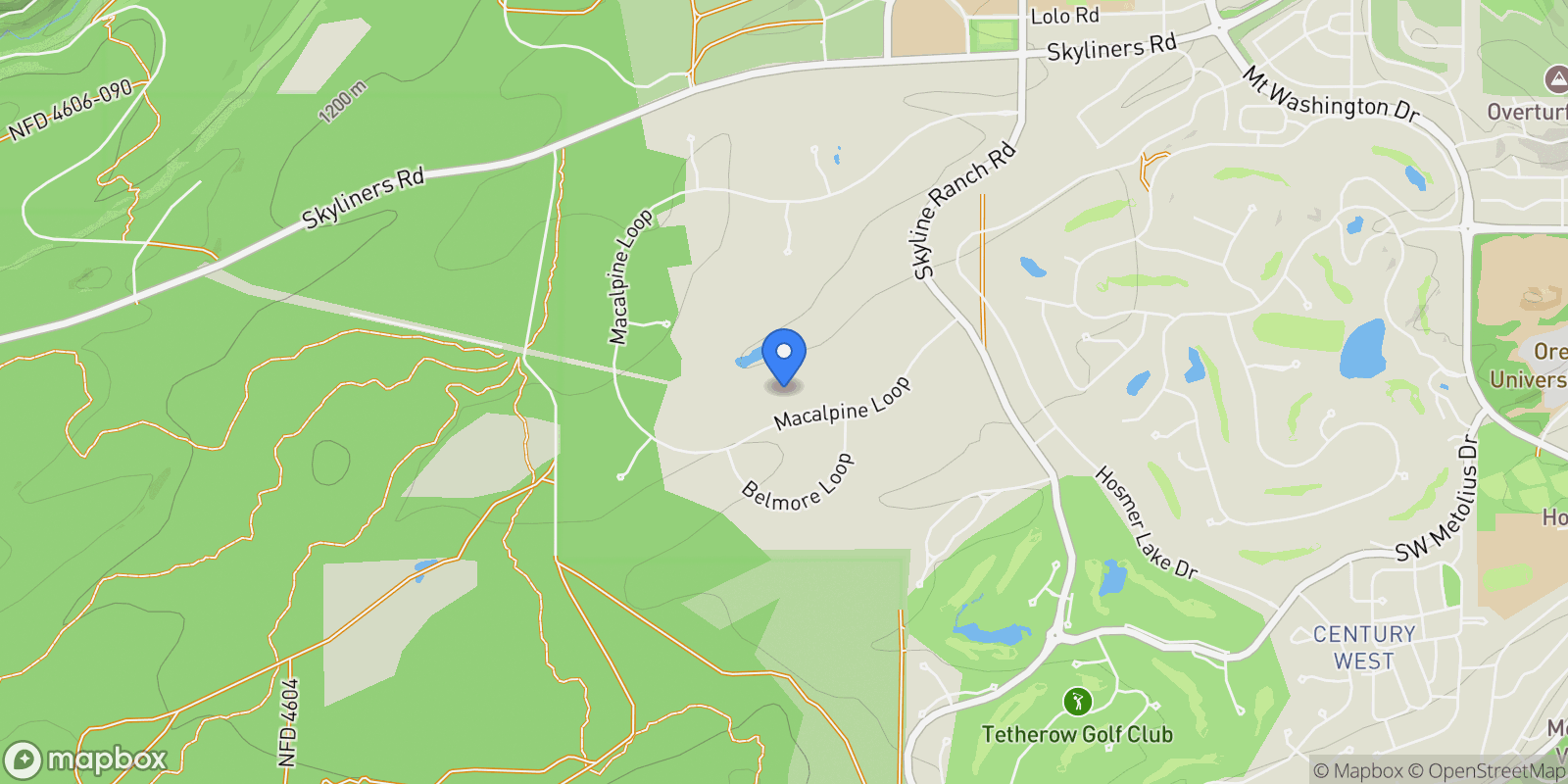Map showing 18665 Macalpine Loop , Bend, OR 97702, Bend, Oregon, United States.