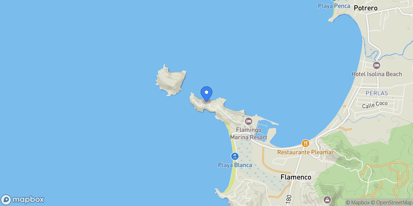 Map showing C6V3+M3H, Provincia de Guanacaste, Playa Flamingo, Costa Rica, Playa Flamingo, Guanacaste Province, Costa Rica.