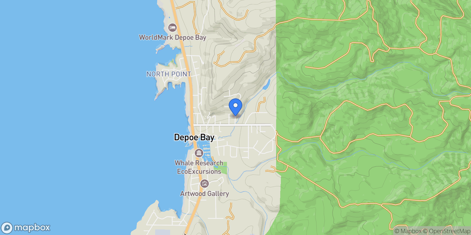 Map showing 1128 NE SEASCAPE AVE , Depoe Bay, OR 97341, Depoe Bay, Oregon, United States.