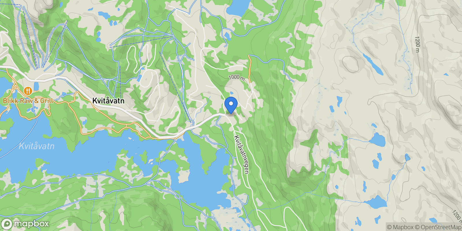 Map showing Kvitåvatnvegen 623, 3660 Rjukan, Norway, Rjukan, Telemark, Norway.